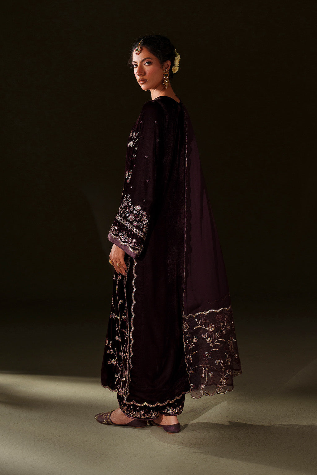 Iznik | Velvet 25 | IV-70 Embroidered Velvet - Formal Dress - available at Maria Faisal in UK and USA.