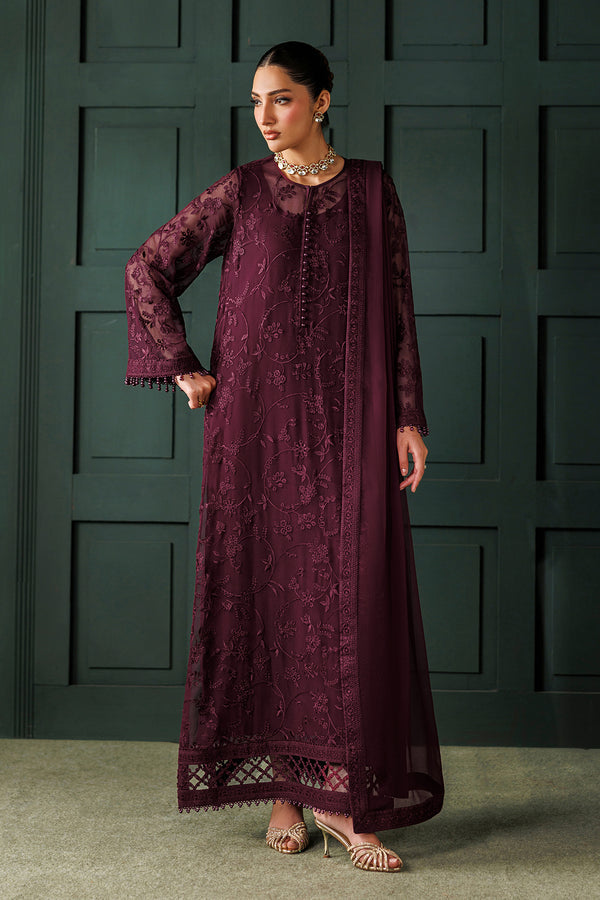 Baroque | Formals Collection | EMBROIDERED CHIFFON UF-4436 - Formal Dress - available at Maria Faisal in UK and USA.