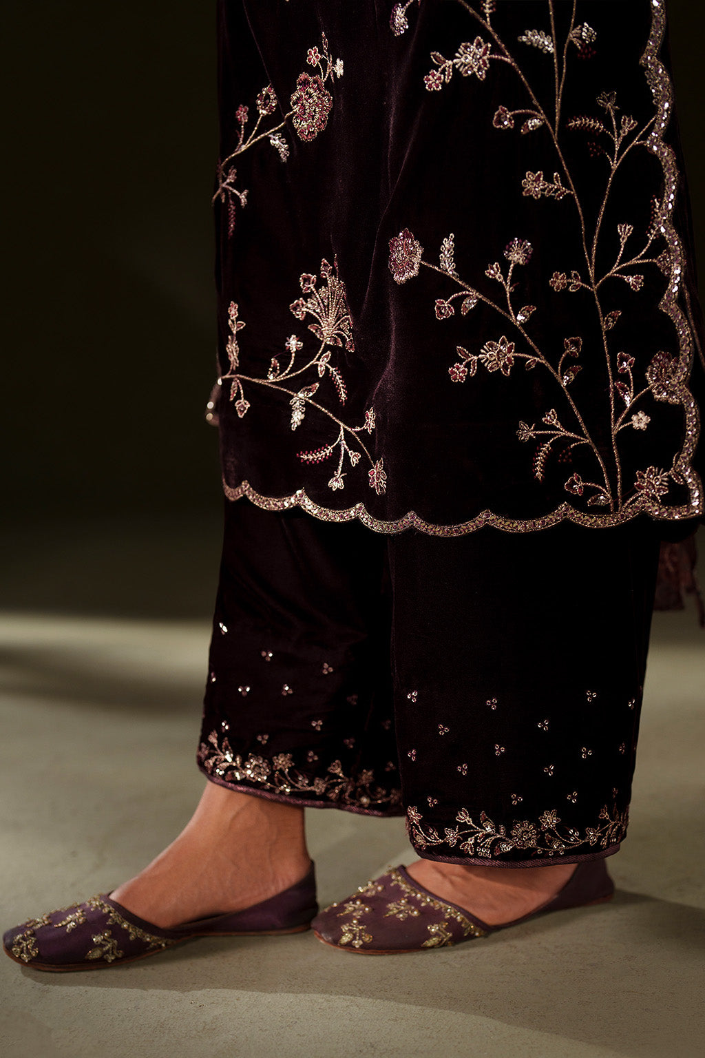 Iznik | Velvet 25 | IV-70 Embroidered Velvet - Formal Dress - available at Maria Faisal in UK and USA.