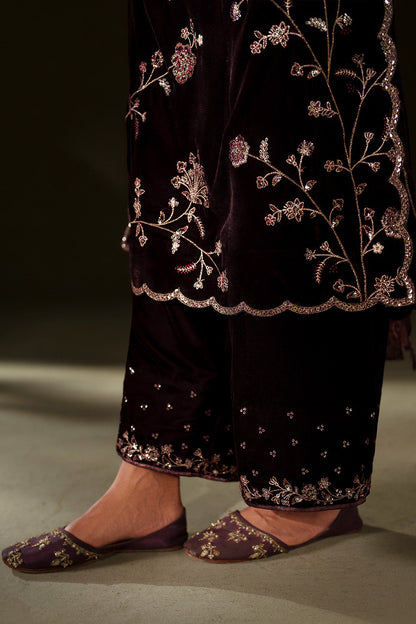 Iznik | Velvet 25 | IV-70 Embroidered Velvet - Formal Dress - available at Maria Faisal in UK and USA.