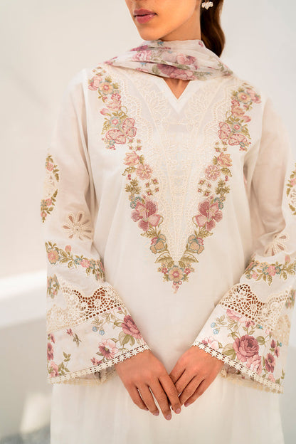 Baroque | Luxury Pret 24 | LAWN UF-665 - Designer Dress with Intricate embroidery and embellishments. Shop elegent wedding dress at Maria Faisal.