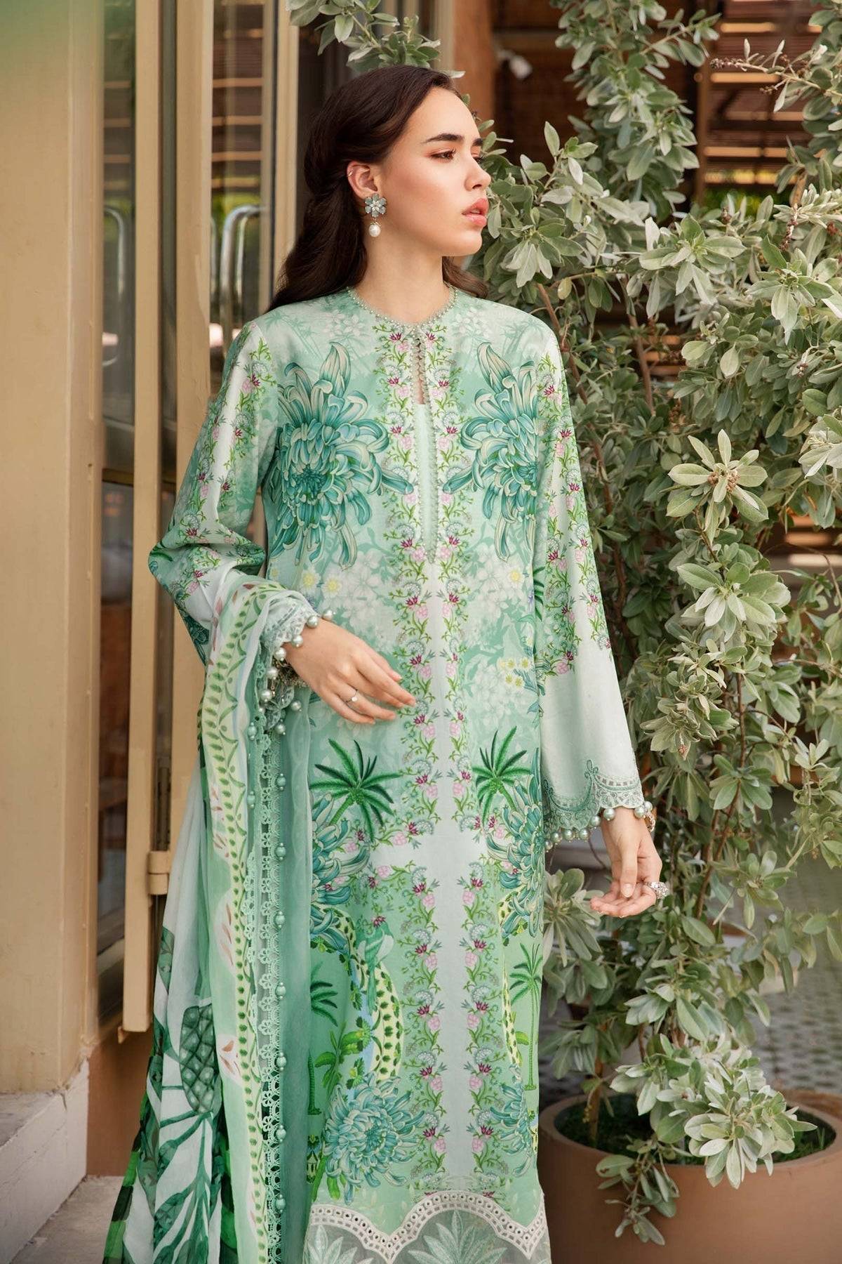 Maria B | M Prints 25 | MPT-2514-A by Maria Faisal - Registered Vendor of : Maria B - type : Ladies Clothes - 100% original wedding dresses