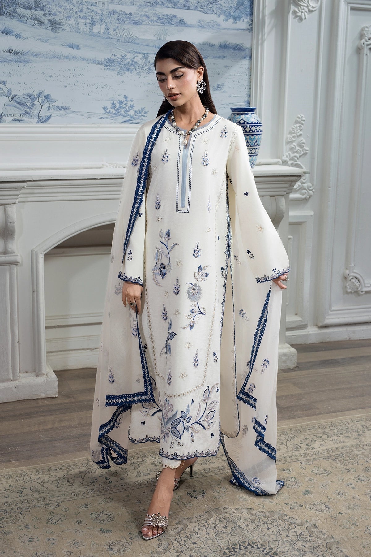 Rangrasiya | Lumeire Silk | Luna - Luxury Dress - available at Maria Faisal in UK and USA.
