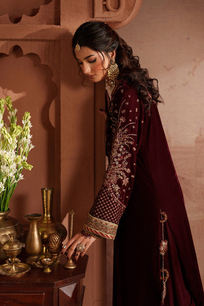 Iznik | Velvet 25 | IV-55 Embroidered Velvet - Formal Dress - available at Maria Faisal in UK and USA.
