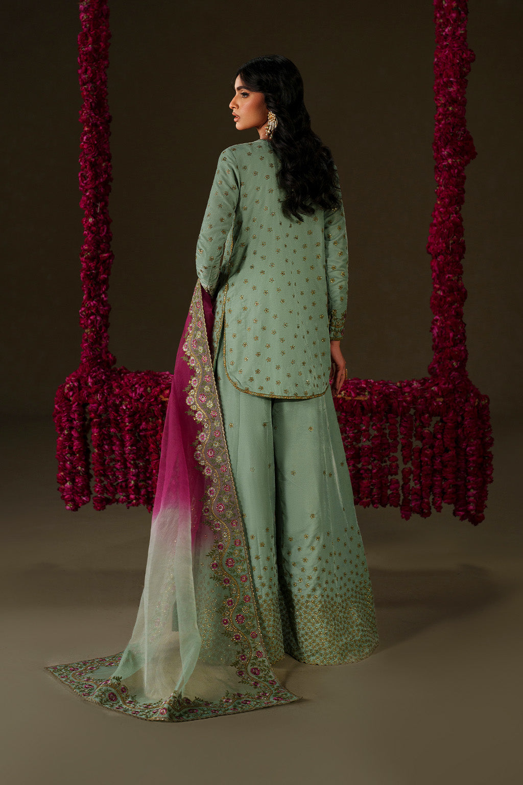 Iznik | Velvet 25 | IV-73 Embroidered Velvet - Formal Dress - available at Maria Faisal in UK and USA.