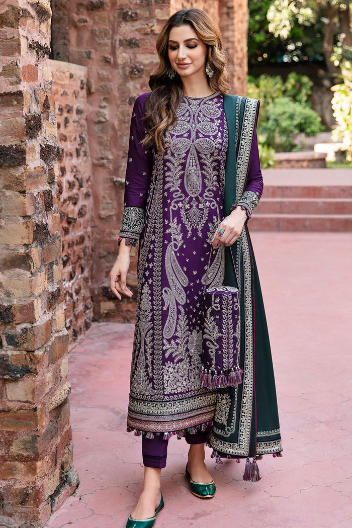 Jazmin | Winter Edition 24 | SLUB KHADDAR-DW23-D4 - Designer Dress with Intricate embroidery and embellishments. Shop elegent wedding dress at Maria Faisal.
