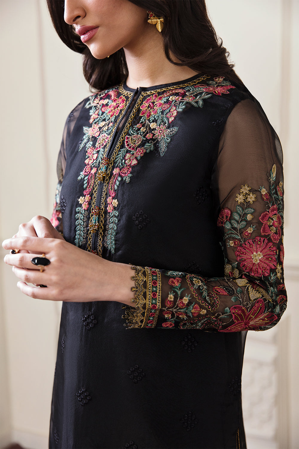 Baroque | Formals Collection | EMBROIDERED ORGANZA UF-290 - Formal Dress - available at Maria Faisal in UK and USA.