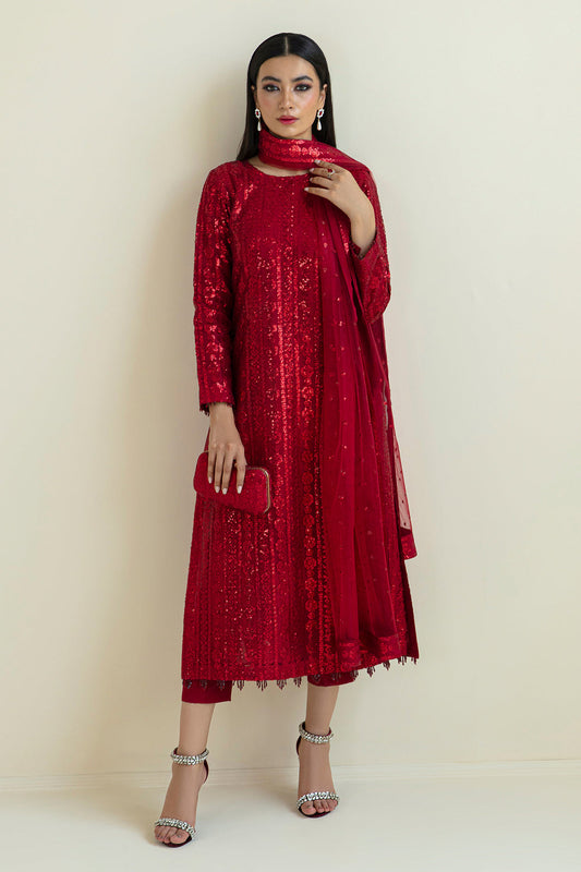 Baroque | Formals Collection | EMBROIDERED NET UF-385 - Formal Dress - available at Maria Faisal in UK and USA.