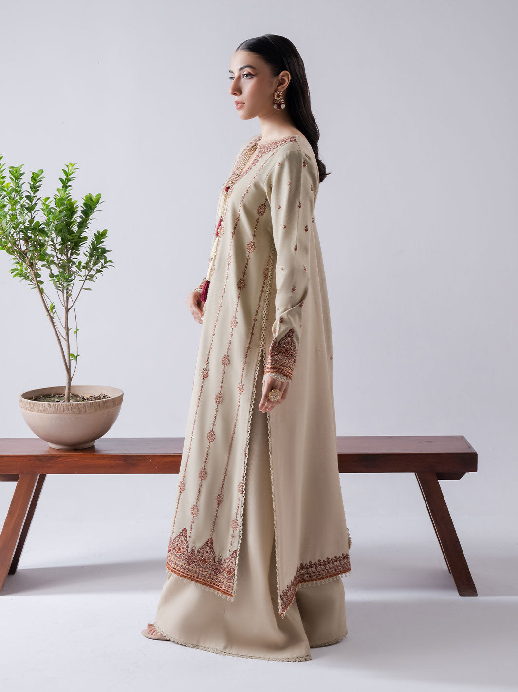 Faiza Faisal | Winter Edit 2024 | KYRA - Designer Dress with Intricate embroidery and embellishments. Shop elegent wedding dress at Maria Faisal.