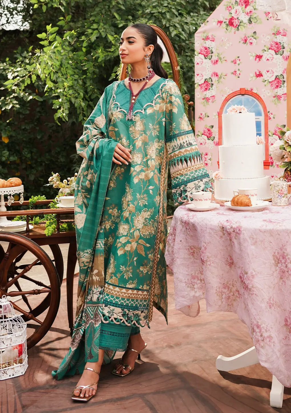Elaf Premium | Printed Collection 24 | EEP-04B - Chic Teal - Waniyas