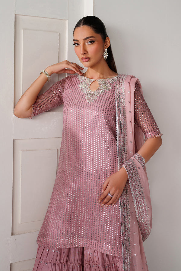 Baroque | Formals Collection | EMBROIDERED CHIFFON UF-4388 - Formal Dress - available at Maria Faisal in UK and USA.