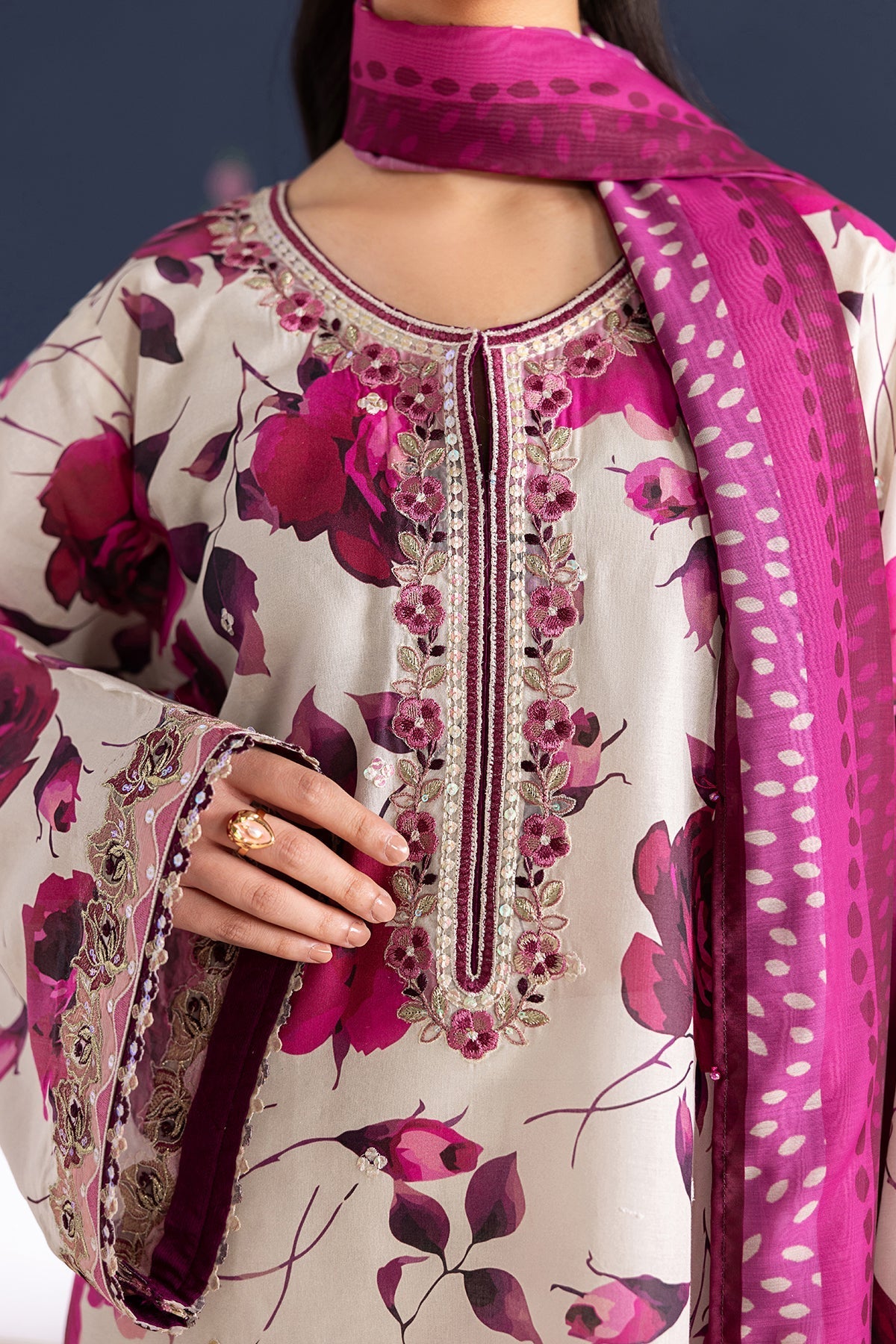 Baroque | Luxury Summer Pret | UF-4463 - Luxury Dress - available at Maria Faisal in UK and USA.