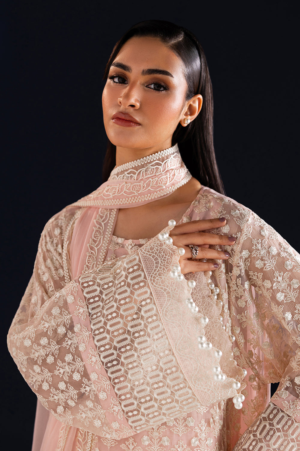 Baroque | Formals Collection | EMBROIDERED CHIFFON UF-4533 - Formal Dress - available at Maria Faisal in UK and USA.