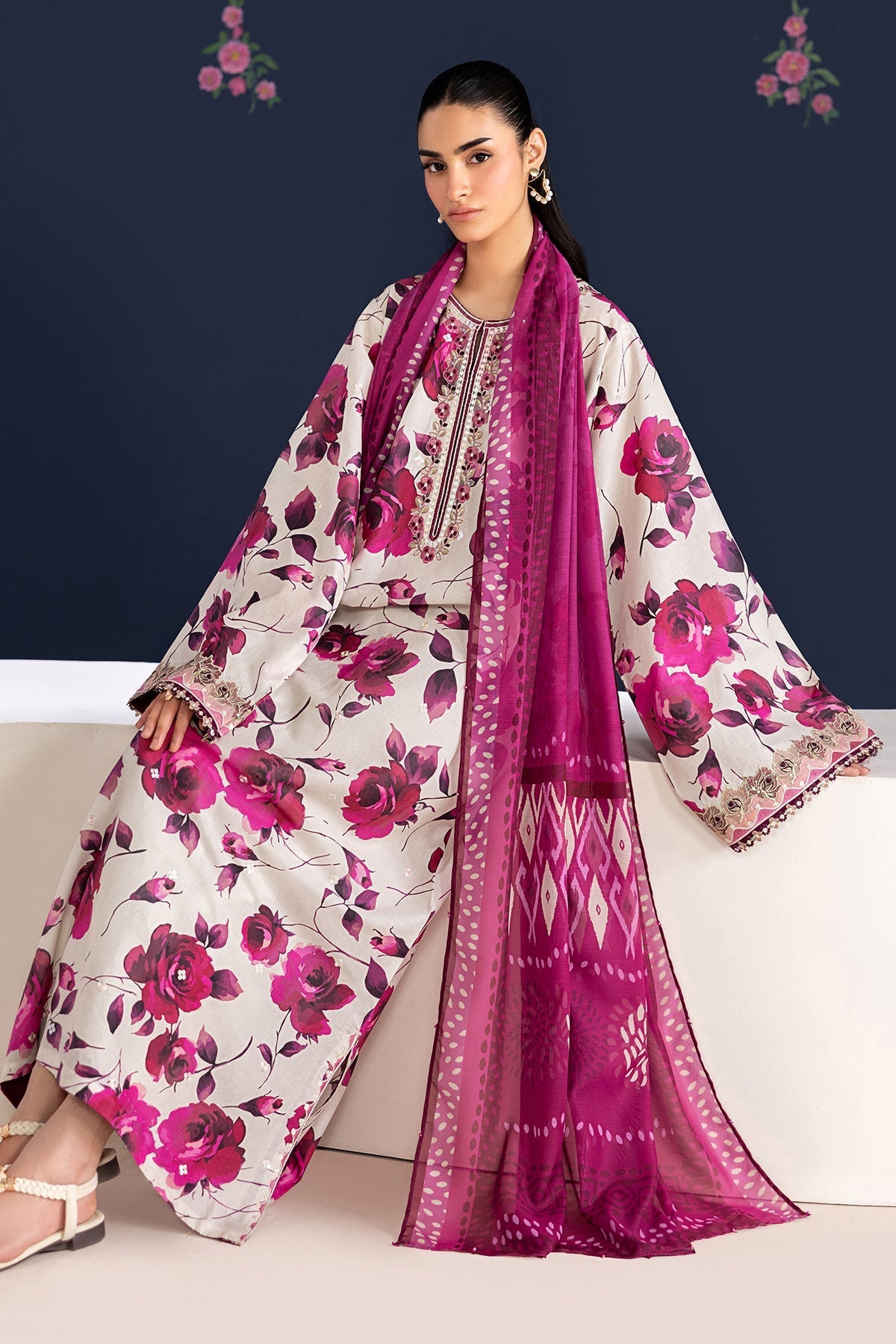 Baroque | Luxury Summer Pret | UF-4463 - Luxury Dress - available at Maria Faisal in UK and USA.