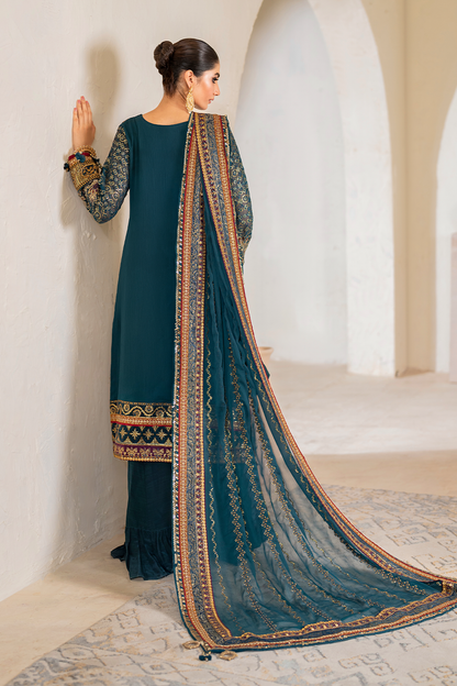 Iznik | Chinnon Chiffon | CC-46 Embroidered Chiffon - Ladies Clothes - Maria Faisal