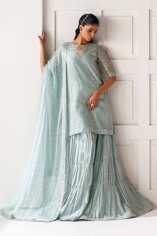 Baroque | Formals Collection | EMBROIDERED CHIFFON UF-4389 - Formal Dress - available at Maria Faisal in UK and USA.