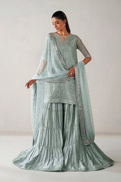 Baroque | Formals Collection | EMBROIDERED CHIFFON UF-4389 - Formal Dress - available at Maria Faisal in UK and USA.
