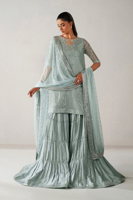 Baroque | Formals Collection | EMBROIDERED CHIFFON UF-4389 - Formal Dress - available at Maria Faisal in UK and USA.