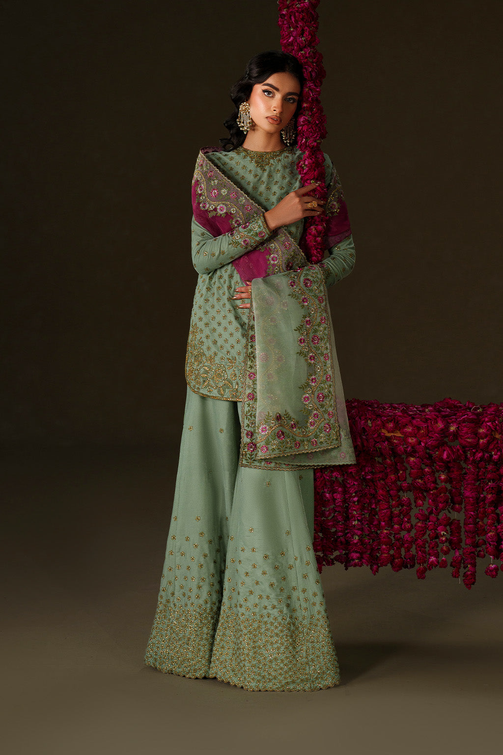 Iznik | Velvet 25 | IV-73 Embroidered Velvet - Formal Dress - available at Maria Faisal in UK and USA.