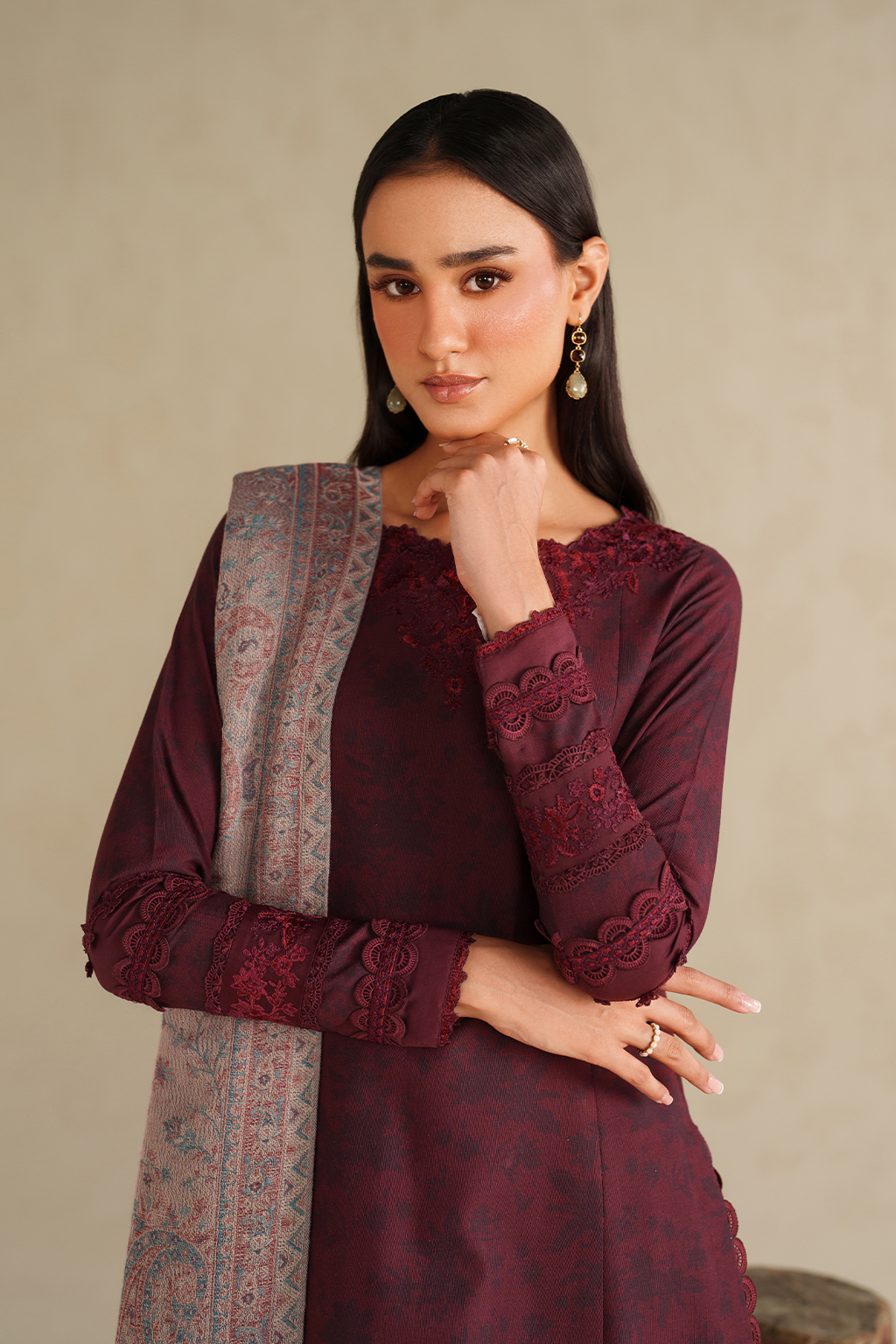 Iznik | Winter Chapter 25 | UE-590 Printed Khaddar - Casual Dress - available at Maria Faisal in UK and USA.
