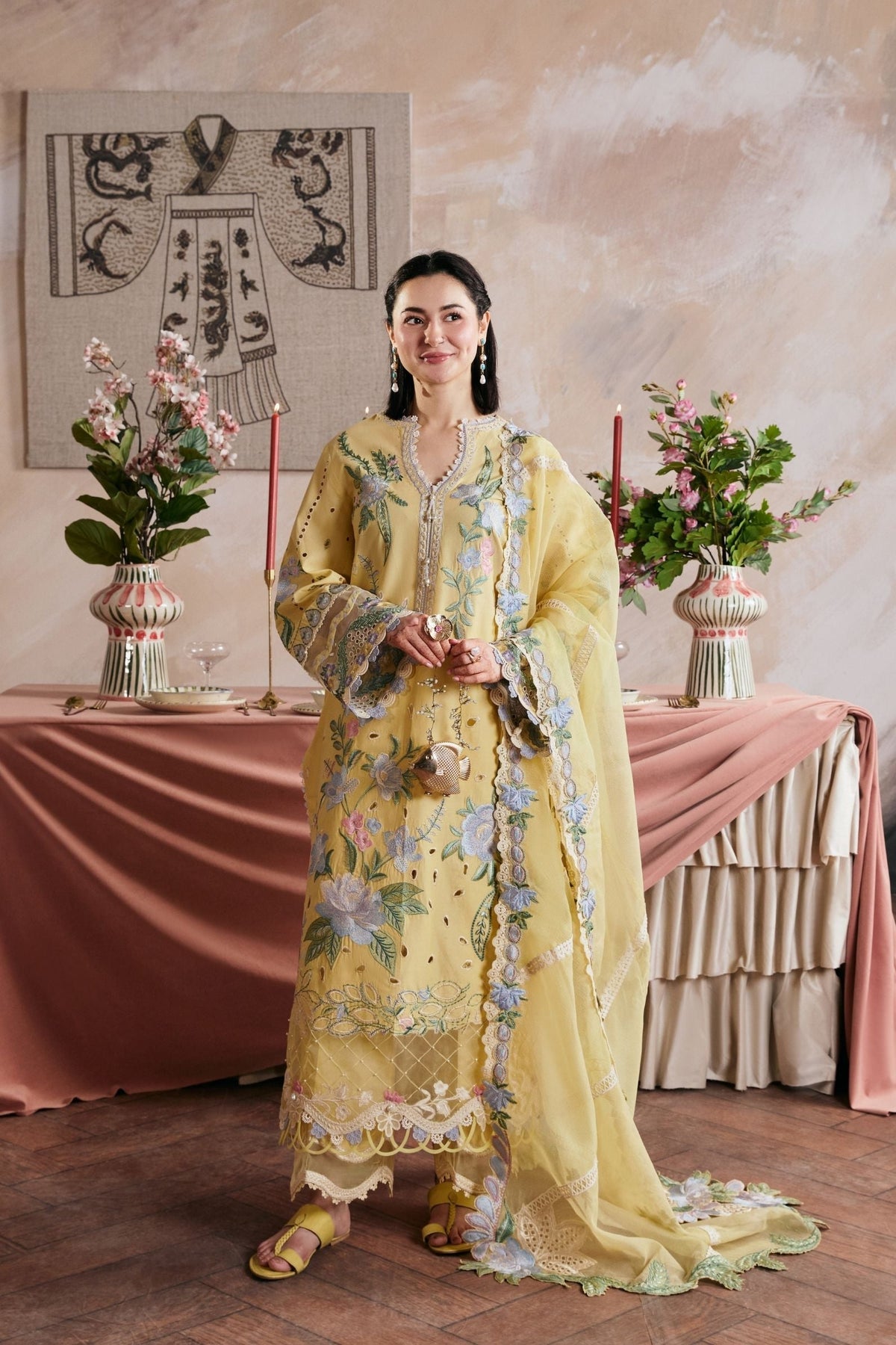 Maryam Hussain | Luxury Lawn 26 Vol 2 | Hamna - Luxury Dress - available at Maria Faisal in UK and USA.