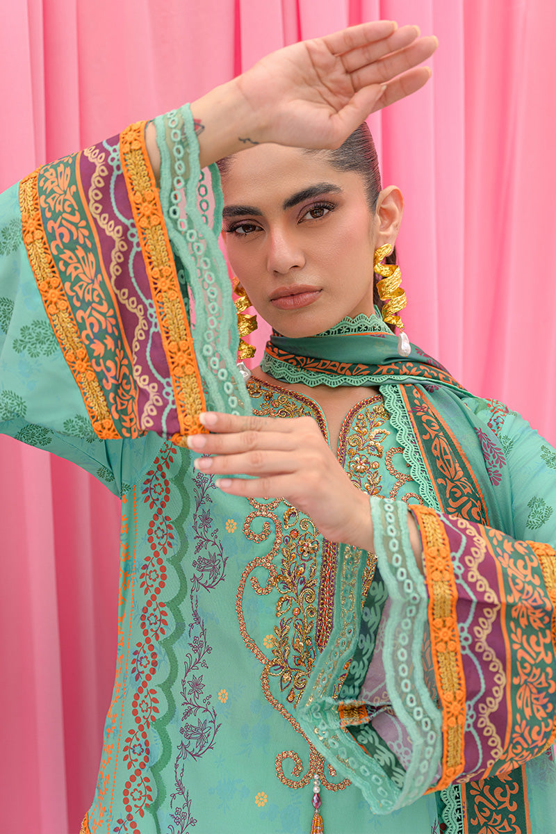 Chic Ophicial | The Maison Duo | Mint Aura - Luxury Dress - available at Maria Faisal in UK and USA.