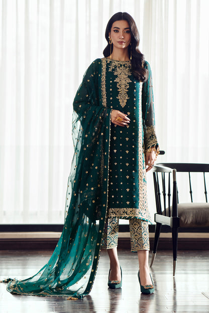 Baroque | Formals Collection | EMBROIDERED CHIFFON UF-505 - Formal Dress - available at Maria Faisal in UK and USA.