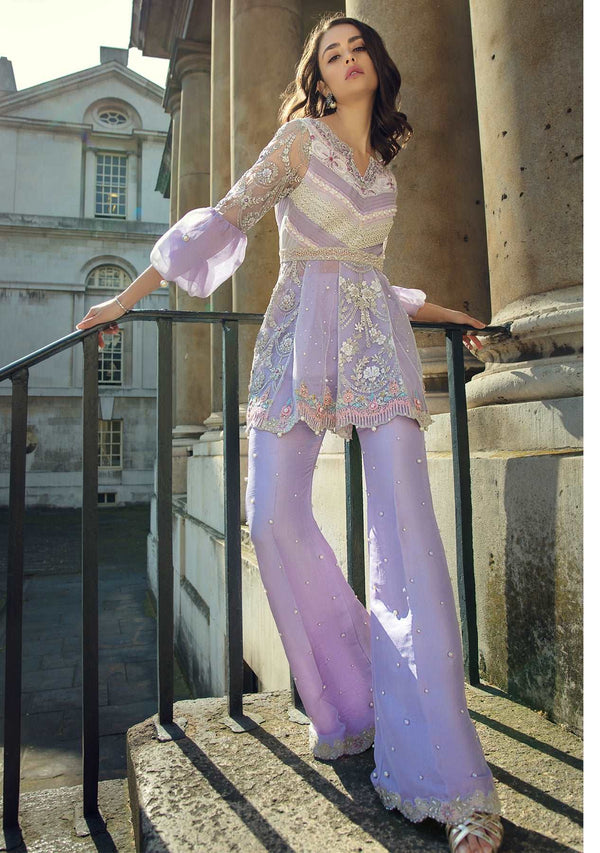 Layla Chatoor | Luxury Pret | Top With Bootcut Pants - Luxury Dress - available at Maria Faisal in UK and USA.