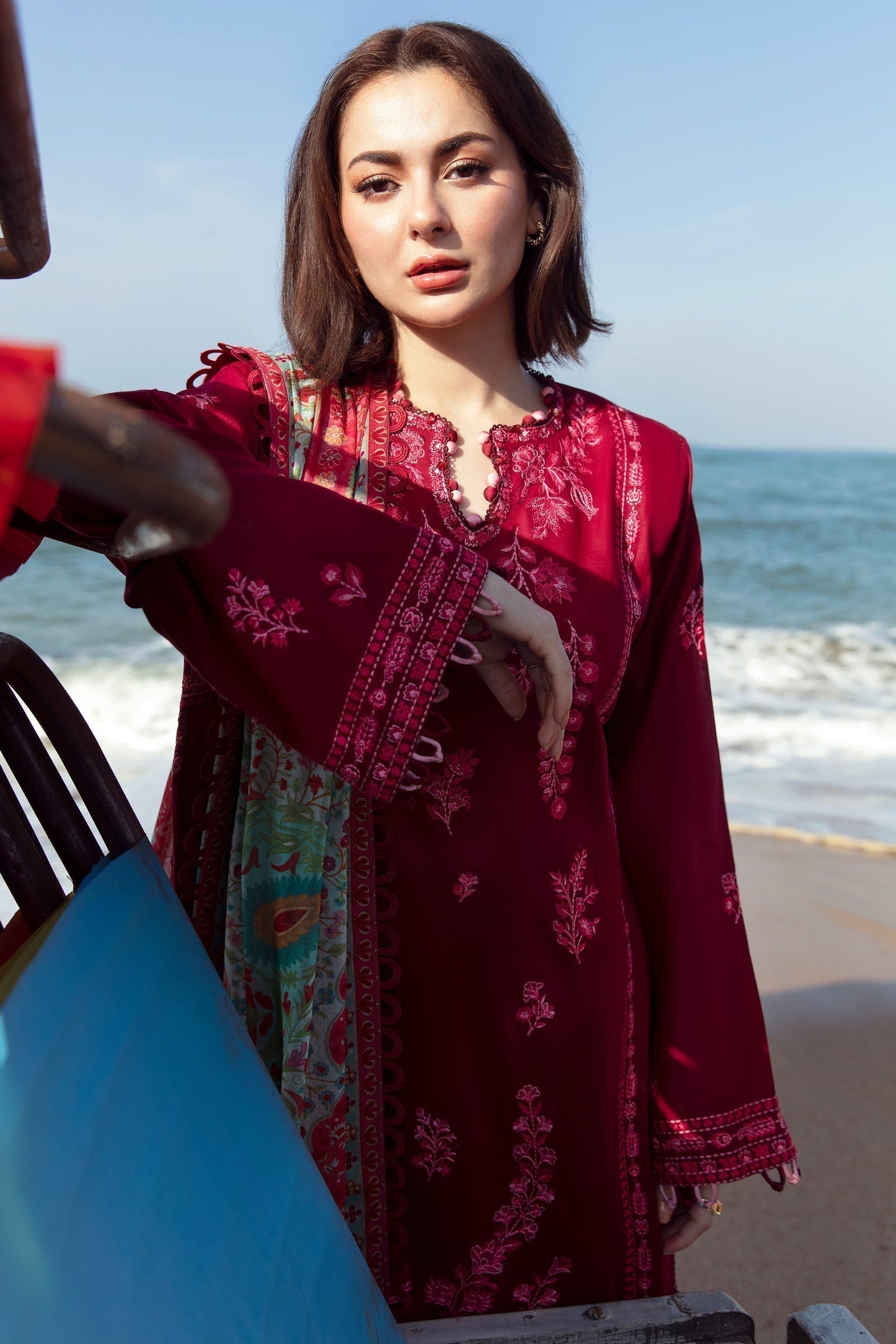 Zaha | Embroidered Lawn Collection | EIRA (ZL23-10 B) - Ladies Clothes - Maria Faisal