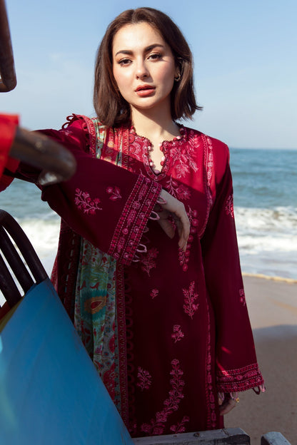 Zaha | Embroidered Lawn Collection | EIRA (ZL23-10 B) - Ladies Clothes - Maria Faisal