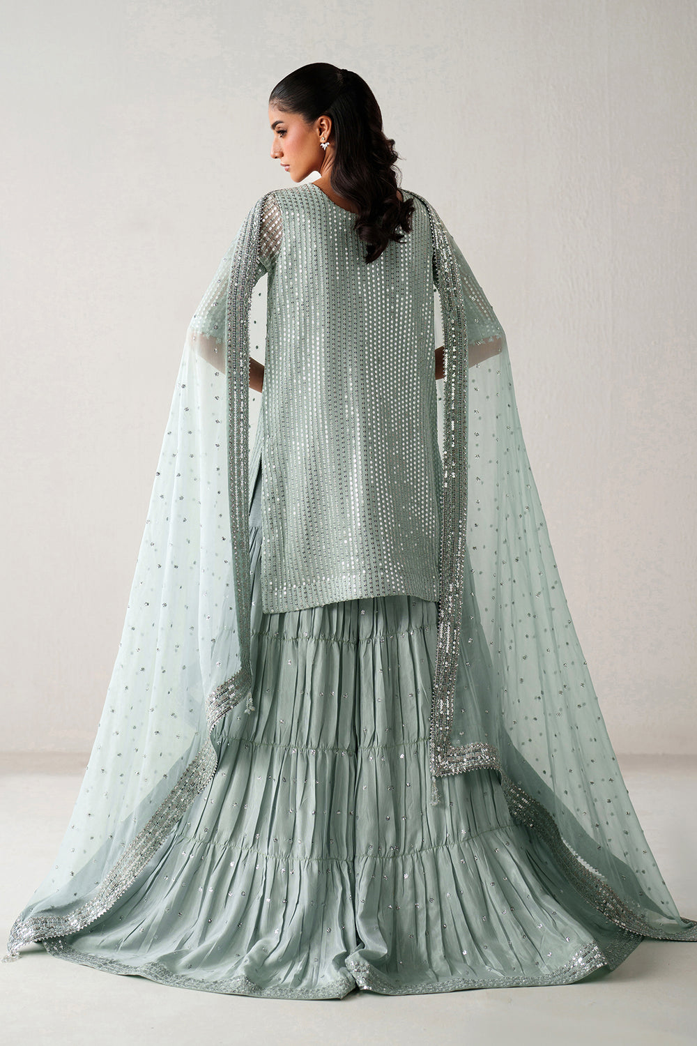 Baroque | Formals Collection | EMBROIDERED CHIFFON UF-4389 - Formal Dress - available at Maria Faisal in UK and USA.