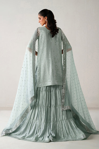 Baroque | Formals Collection | EMBROIDERED CHIFFON UF-4389 - Formal Dress - available at Maria Faisal in UK and USA.