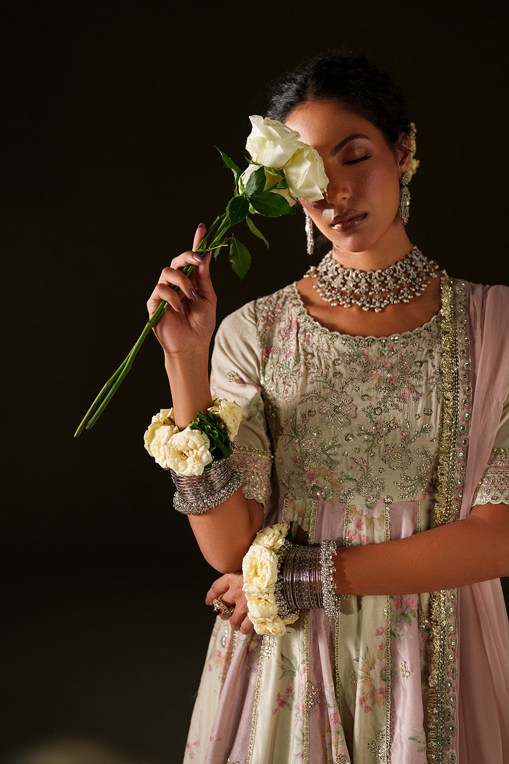 Iznik | Velvet 25 | IV-77 Embroidered Velvet - Formal Dress - available at Maria Faisal in UK and USA.