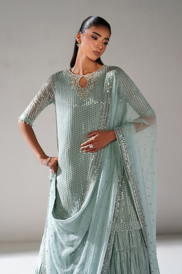 Baroque | Formals Collection | EMBROIDERED CHIFFON UF-4389 - Formal Dress - available at Maria Faisal in UK and USA.