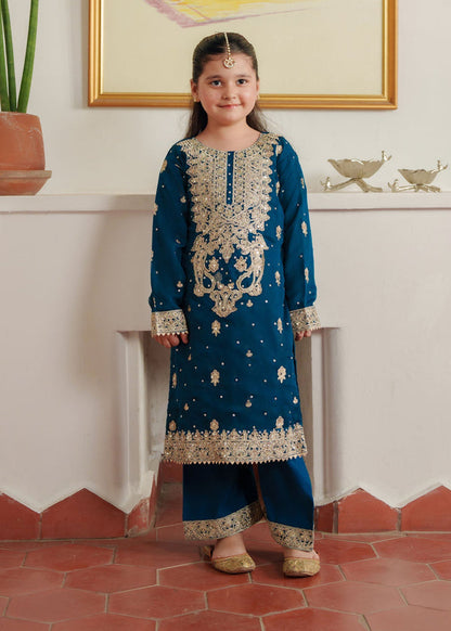 3 Piece Embroidered Chiffon Suit - Kids Clothing - available at Maria Faisal in UK and USA.