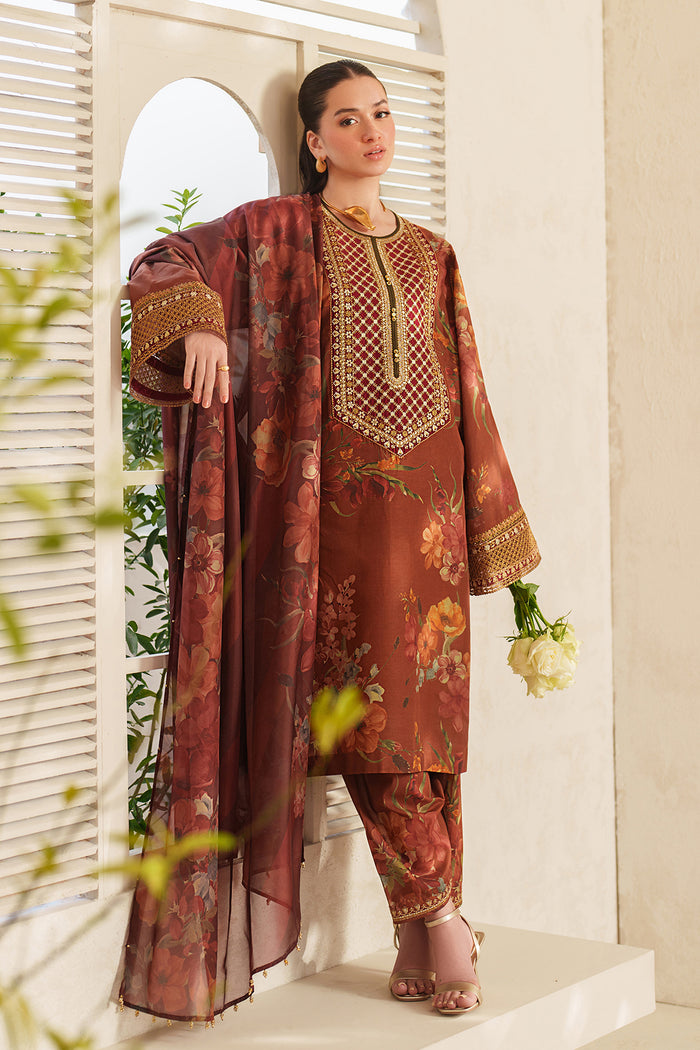 Baroque | Luxury Pret Summer | UF-4409 - Luxury Dress - available at Maria Faisal in UK and USA.