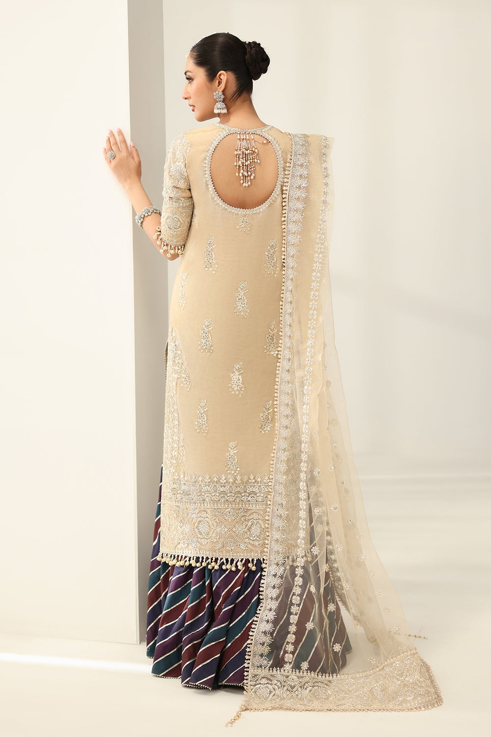 Baroque | Formals Collection | EMBROIDERED NET UF-4183 - Formal Dress - available at Maria Faisal in UK and USA.