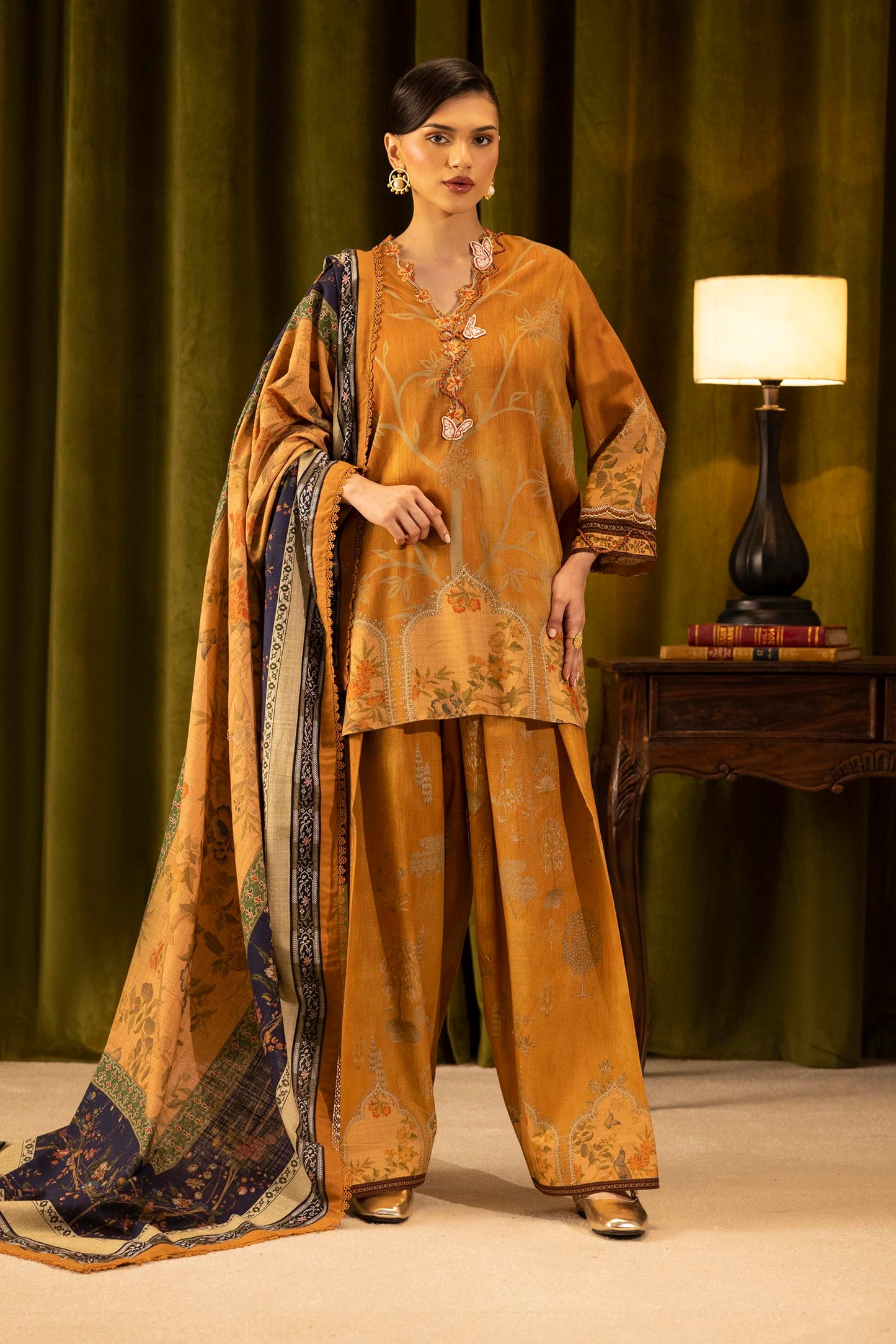 Sana Safinaz | Muzlin Winter 25 | 016B - Casual Dress - available at Maria Faisal in UK and USA.