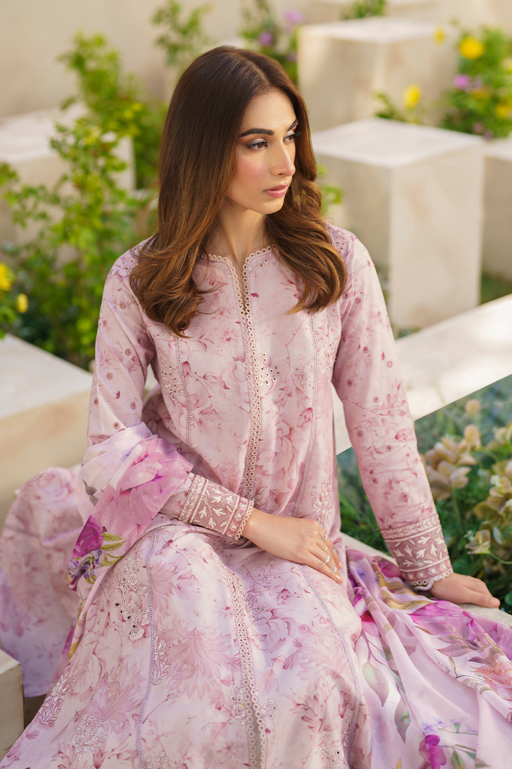 Iznik | Festive lawn 24 | SFL-06 - Designer Dress with Intricate embroidery and embellishments. Shop elegent wedding dress at Maria Faisal.