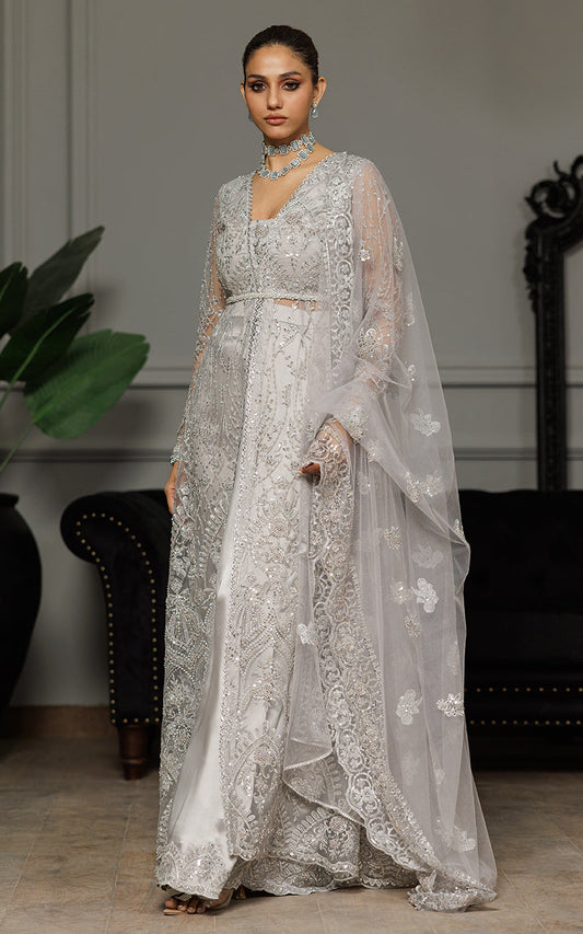 Threads and Motifs | Formal Dresses 25 | Net Embroidered Dress With Skirt And Dupatta - Ladies Clothes - Maria Faisal