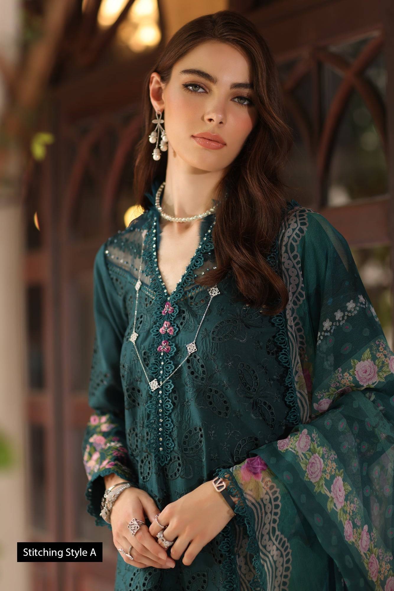 Noor by Saadia Asad | Eid Luxury Schiffli Laserkari 25 | D5- Teal by Maria Faisal - Registered Vendor of : Noor by Saadia Asad - type : Ladies Clothes - 100% original wedding dresses