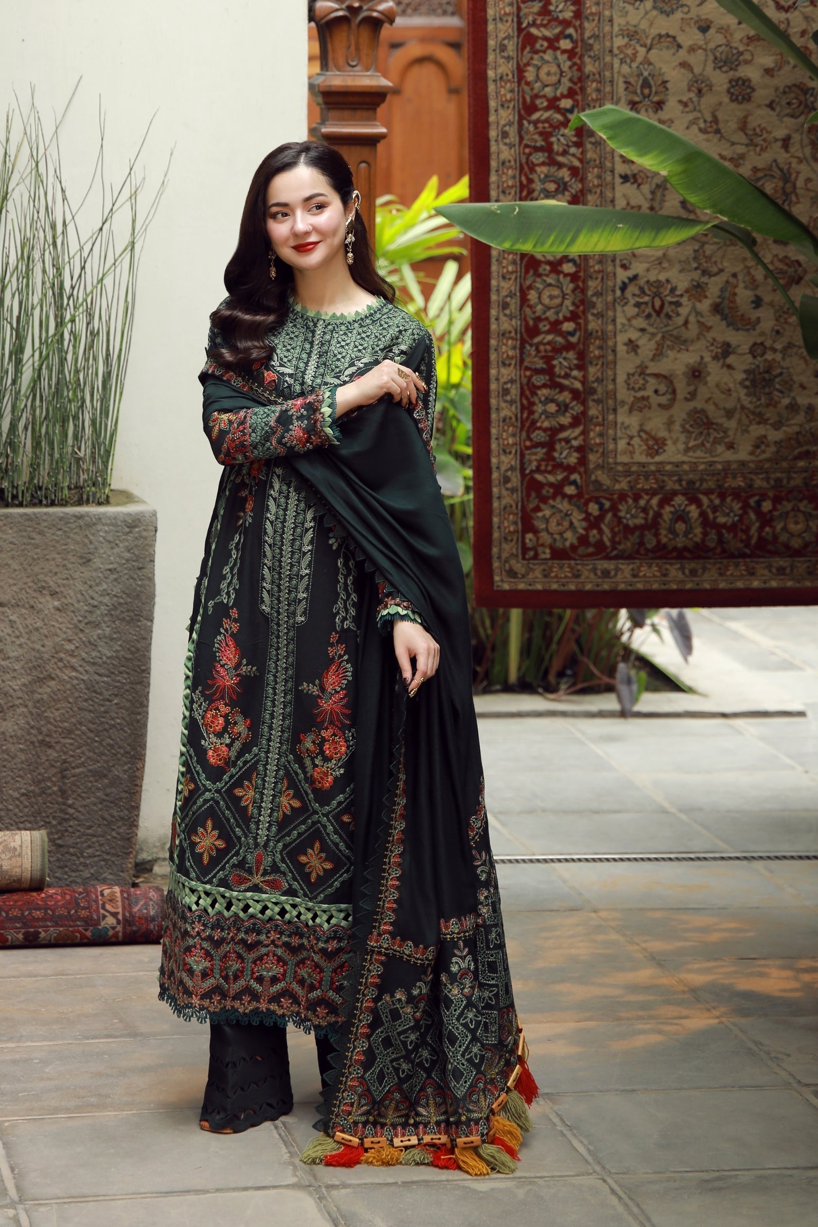 Maryam Hussain | Winter Shawl 25 | Almas - Formal Dress - available at Maria Faisal in UK and USA.