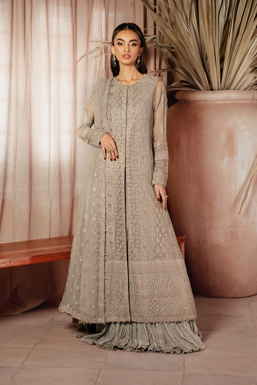 Iznik | Chiffon Kari | ICK-08 Embroidered Chiffon - Ladies Clothes - Maria Faisal