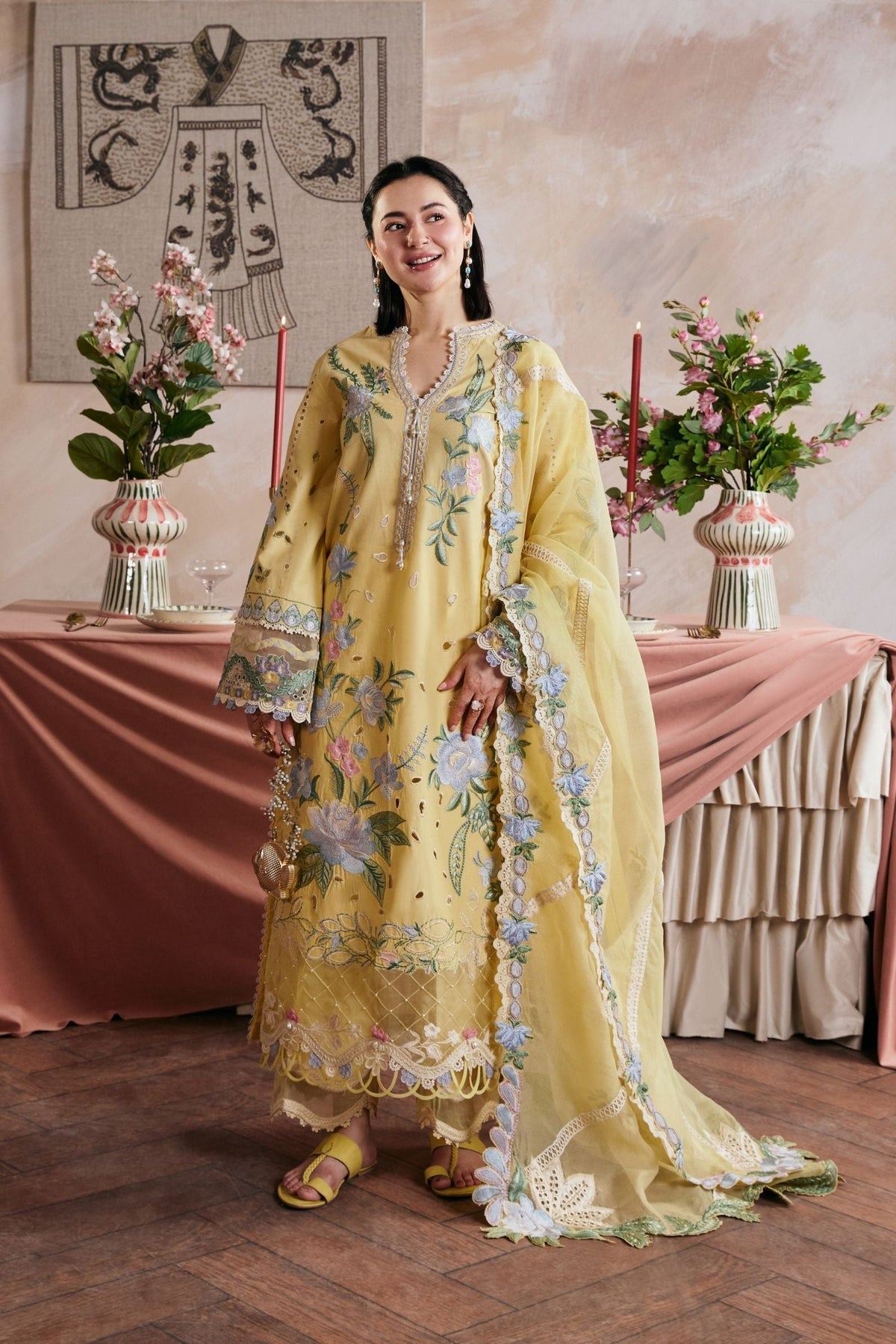 Maryam Hussain | Luxury Lawn 26 Vol 2 | Hamna - Luxury Dress - available at Maria Faisal in UK and USA.