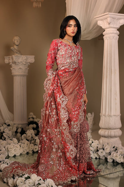Musferah Saad | Casa Blance |Coral Majesty - Bridal Dress - available at Maria Faisal in UK and USA.