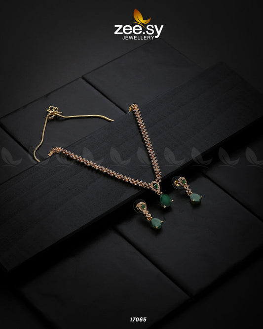 Nargis Zircon Necklace - Necklace Sets 