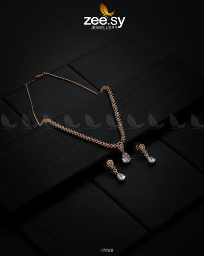 Nargis Zircon Necklace - Necklace Sets 