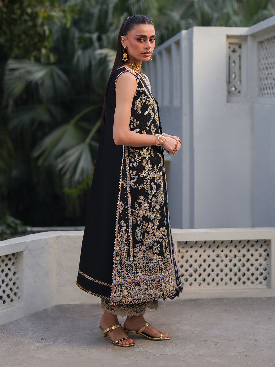 Bin Ilyas | Heritage Dore | 171-B - Luxury Dress - available at Maria Faisal in UK and USA.