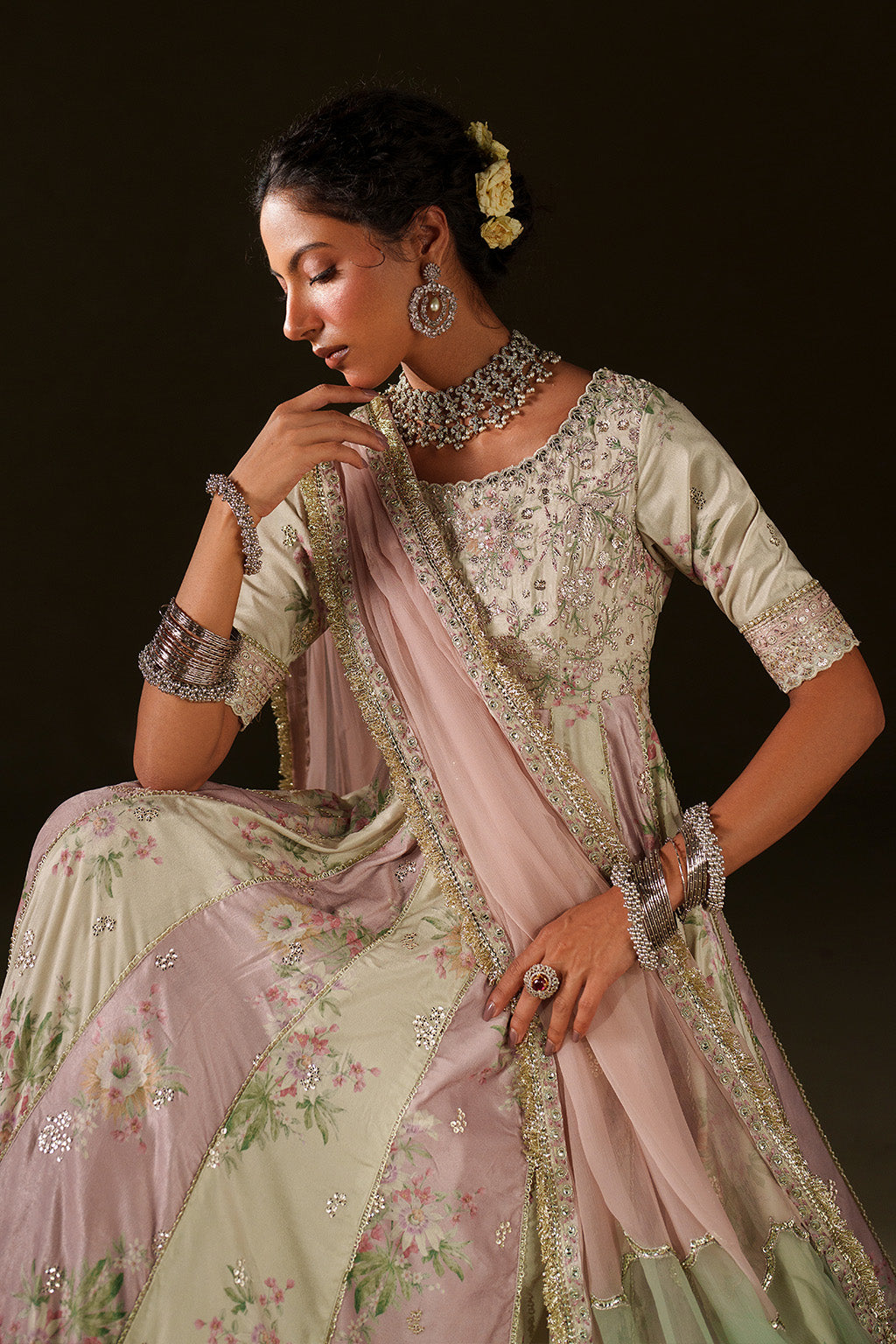Iznik | Velvet 25 | IV-77 Embroidered Velvet - Formal Dress - available at Maria Faisal in UK and USA.