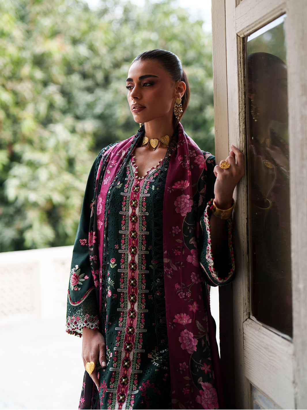 Bin Ilyas | Heritage Dore | 174-B - Luxury Dress - available at Maria Faisal in UK and USA.